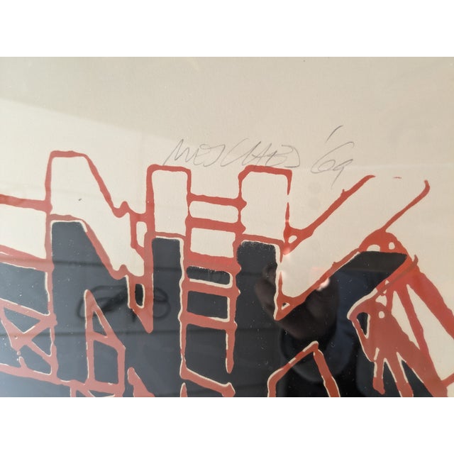 1960s Framed and Signed 1969 Bank of America Color Tinted Lithograph For Sale - Image 5 of 9