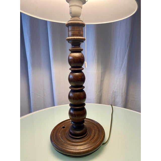 Turned Wooden Lamp, France, 1950 For Sale - Image 6 of 14