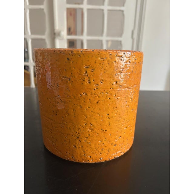 Orange Ceramic Pot in the style of Georges Jouve, 1950s For Sale - Image 6 of 10