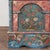 19th Century Original Blue and Red Painted Pine Large Flat Top Trunk For Sale - Image 9 of 15