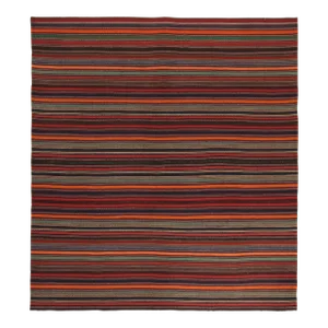 Vintage Persian Jajim Bidjar Kilim in Polychromatic Stripes - by Rug & Kilim