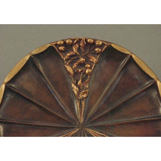 Late 19th Century French Bronze Art Nouveau Compote with Gold Decorations, Signed LeRoyer For Sale - Image 4 of 5