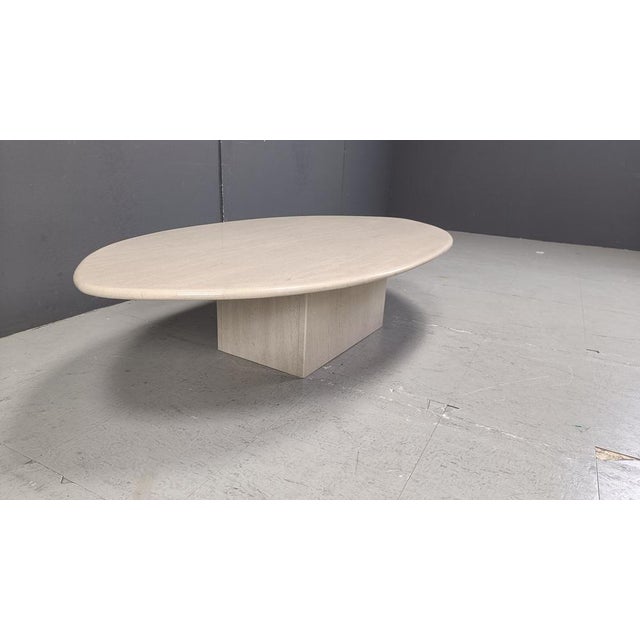 Vintage Oval Travertine Coffee Table, 1970s For Sale - Image 4 of 10