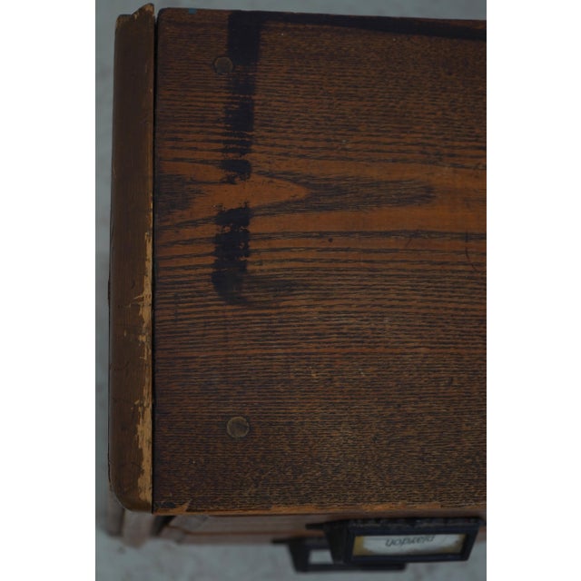 Antique 12 Drawer Oak Apothecary Cabinet For Sale - Image 15 of 18