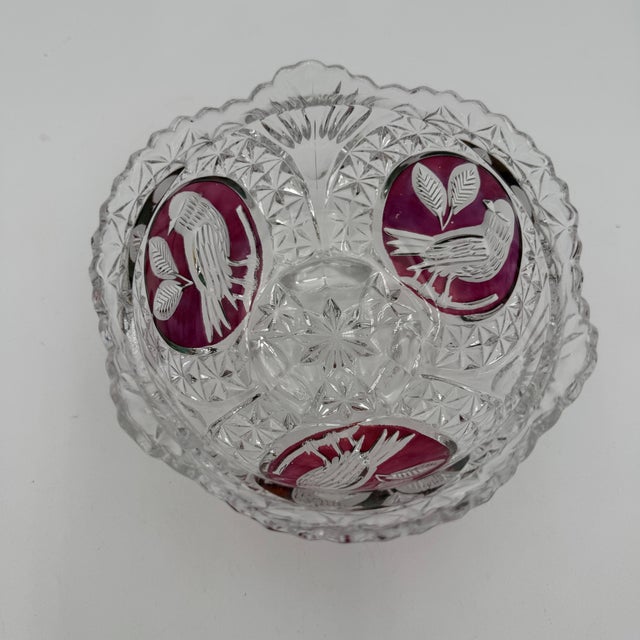 Byrdes Collection 3 Toed Bowl 5 Inch by Hofbauer 24% Lead Crystal For Sale In Dallas - Image 6 of 11