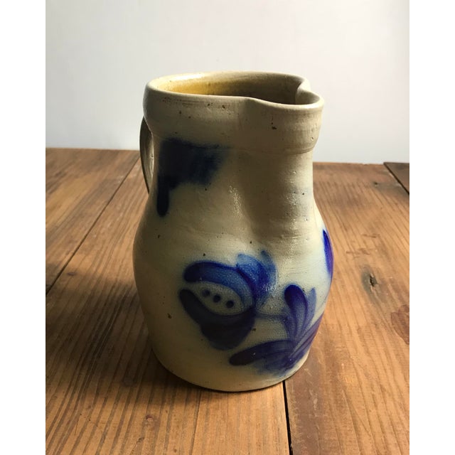 Vintage Beaumont Pottery of York Maine Blue Flow Stoneware Floral