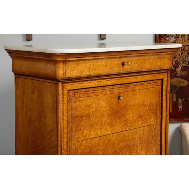 19th-Century Walnut Secretaire Abattant For Sale - Image 10 of 12