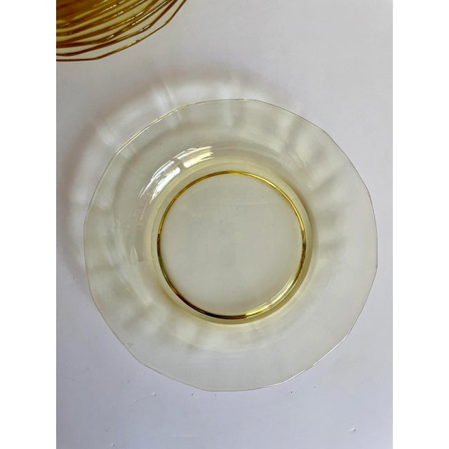 Early 20th Century Set of 6 Yellow Depression Era Dessert Salad Plates For Sale - Image 4 of 8