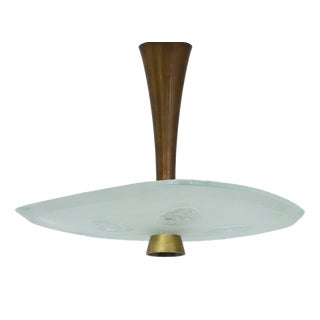 Model 1748 Glass Pendant Light by Max Ingrand for Fontana Arte, 1954 For Sale