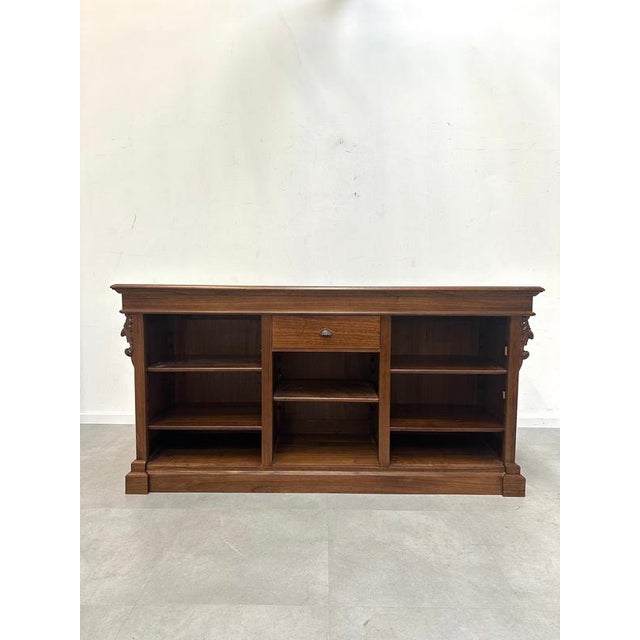 Antique Handcarved Counter with Bookcase For Sale - Image 5 of 6