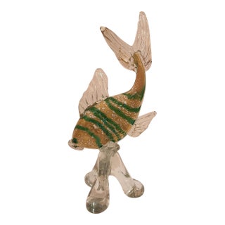 Mid 20th Century Murano Style Art Glass Fish Sculpture For Sale