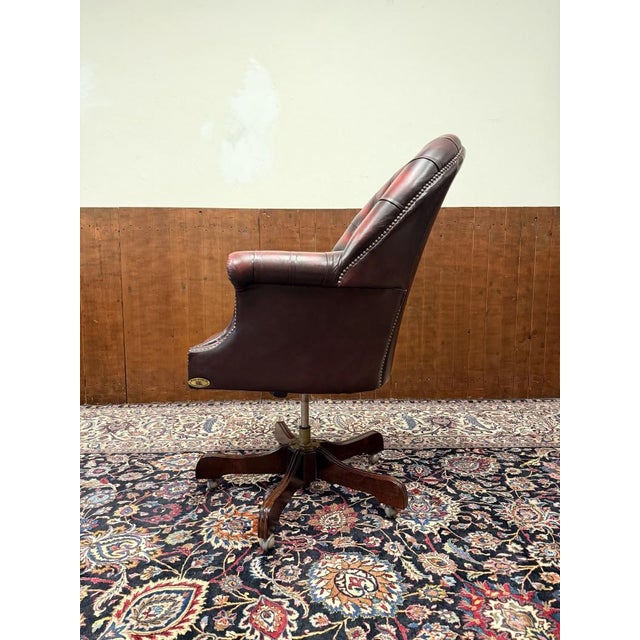 English Springvale Chesterfield Office Chair For Sale - Image 3 of 9