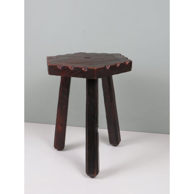 Vintage Spanish Wood Stool, 1960s For Sale - Image 9 of 9