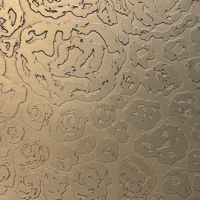 Round Center of Dining Table on Brass with Relief Top, 1970s For Sale - Image 15 of 18