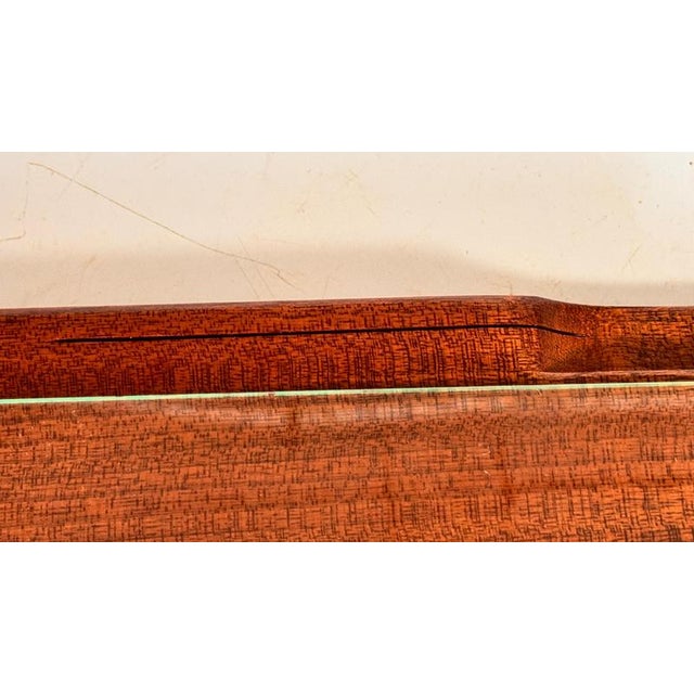 French Wooden Cheese Tray with Glass Plate and Knife Slot, 1970s For Sale - Image 10 of 12