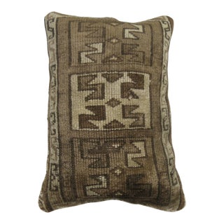 Zabihi Collection Large Brown Tribal Turkish Rug Pillow For Sale