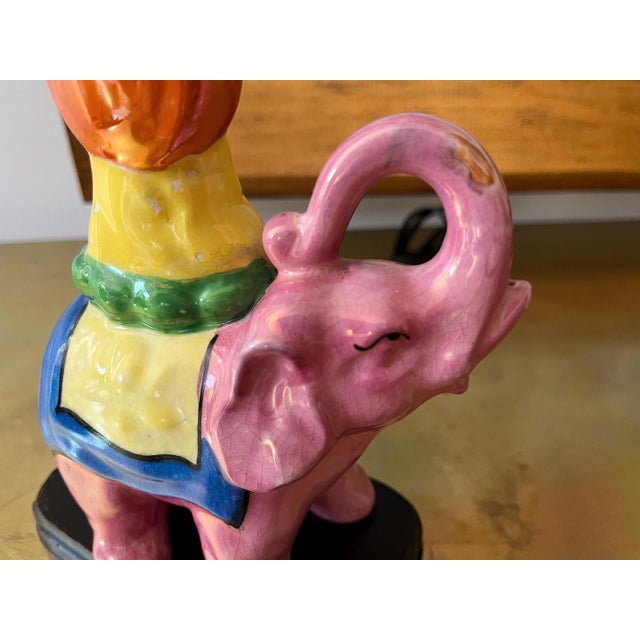 Porcelain Elephant Lamp & Shade, C1940 For Sale - Image 14 of 18