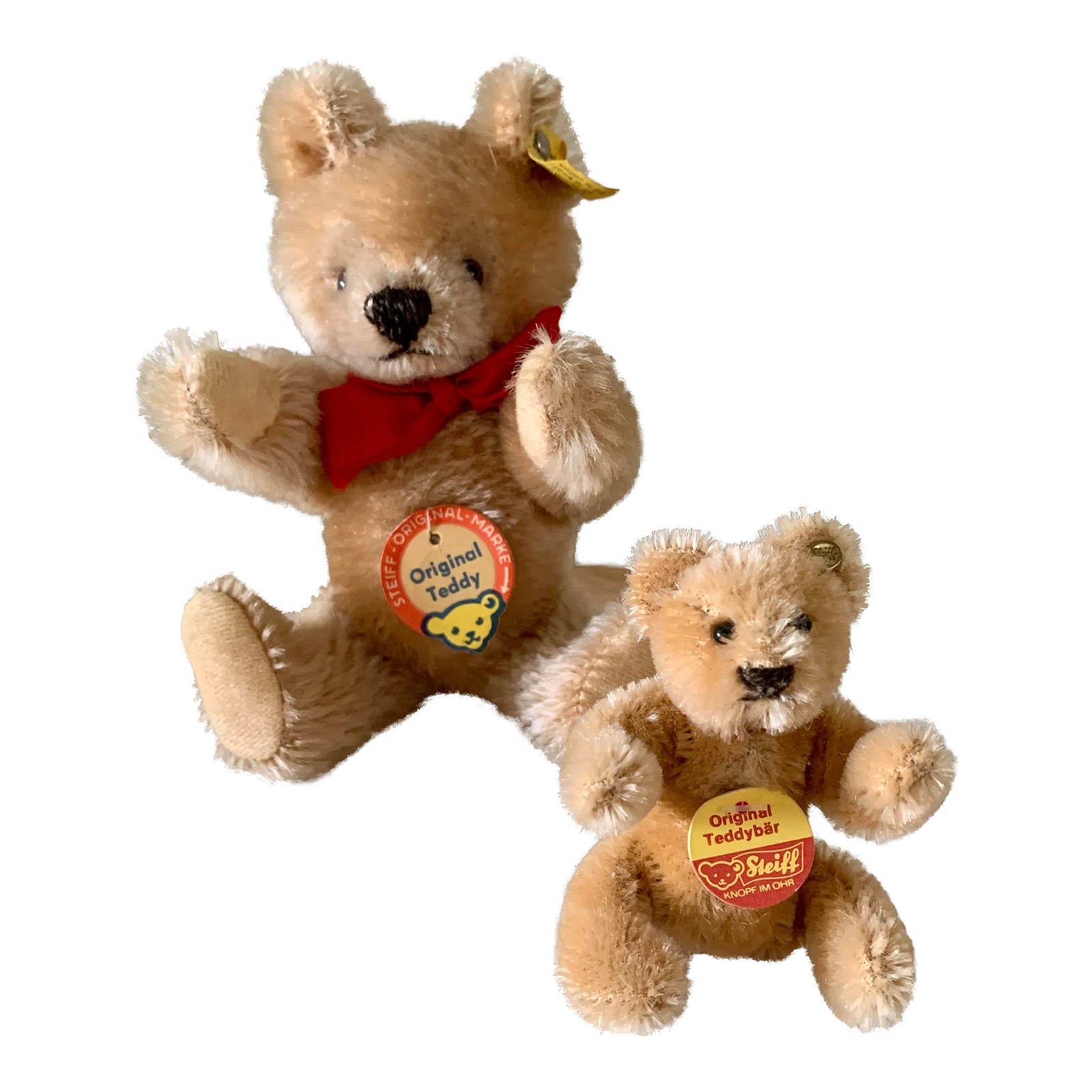 Vintage Original Steiff Jointed Teddy Bear Toy - Set 2 Baby Gift