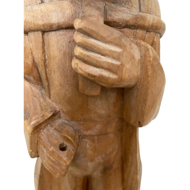 Vintage Wooden Hand-Carved Wooden Pilgrim, Beggar For Sale - Image 11 of 12