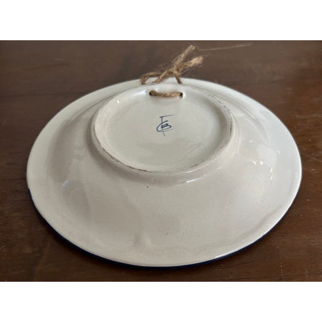 Atelier Bondil Moustiers French Faïence Wall Plate With Hand-Painted Floral Urn For Sale - Image 11 of 12