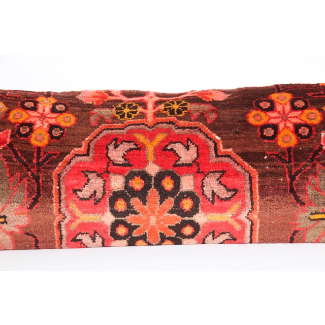 Textile Handwoven Tribal Rug Decorative Lumbar Pillow - Rustic Bohemian Vintage Rug Pillow Cover -16'' X 53'' For Sale - Image 7 of 9