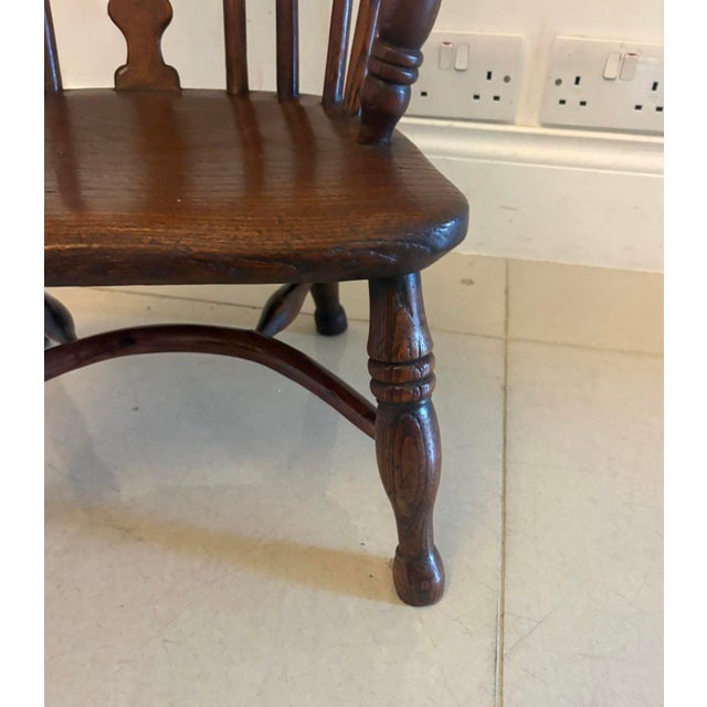 Early 19th Century Antique Georgian Elm Children's Windsor Armchair, 1800 For Sale - Image 5 of 13