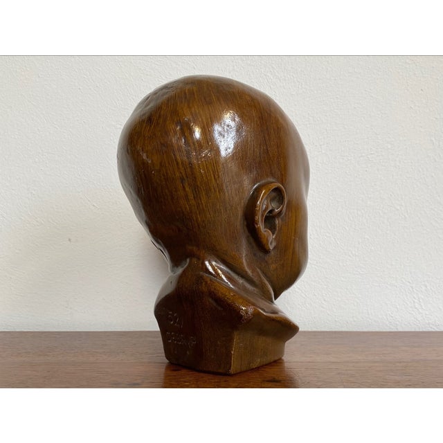 Jan Verdonk, Paridur Bust of a Sleeping Child, 1920s, Plaster & Resin For Sale - Image 3 of 15