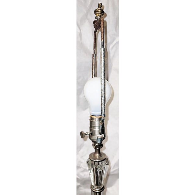 1950s Mid 20th Century Hollywood Regency Crystal Glass Stick Lamp For Sale - Image 5 of 9