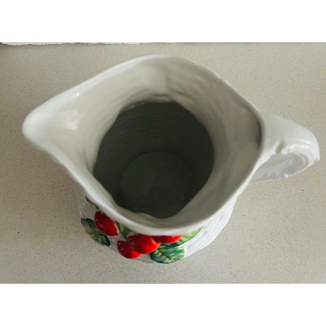 Rustic European Hand Painted Italian Majolica Pitcher For Sale - Image 3 of 6