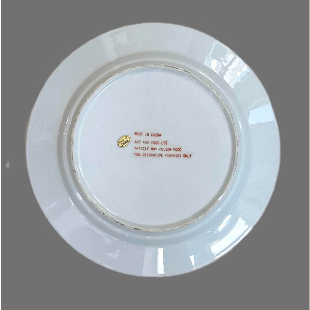 Green Vintage Chinese Chinoiserie Plate Collection - Set of 3 For Sale - Image 8 of 11