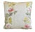 Custom-tailored designer pillow in a woven silk and cotton Italian floral fabric from Old World Weavers. Cream-colored...