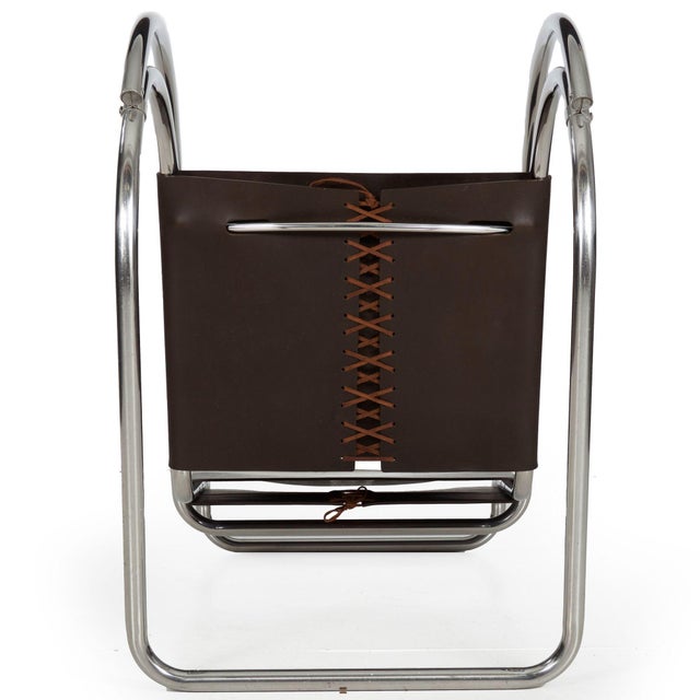 Pair of Vintage 1970s Mies Van Der Rohe Mr20 Leather and Chrome Armchairs For Sale - Image 10 of 18