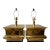 1970s Modernist Sculptural Hollywood Regency Brass Table Lamps Karl Springer Style - a Pair For Sale
