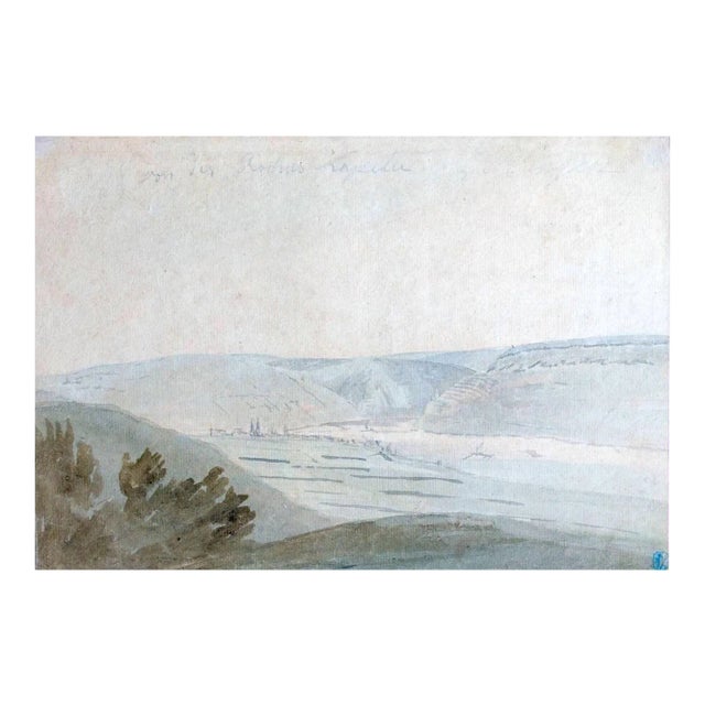 Wide Valley - Watercolor by Anonymous Flemish Master 17th Century 17th century For Sale