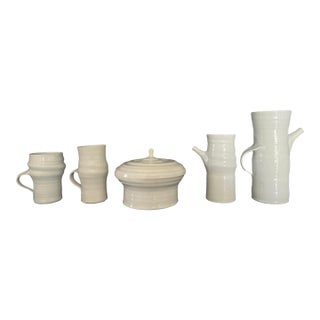 1970s James (Jim) Makins Studio Art Porcelain Still Life Grouping - 5 Pieces For Sale
