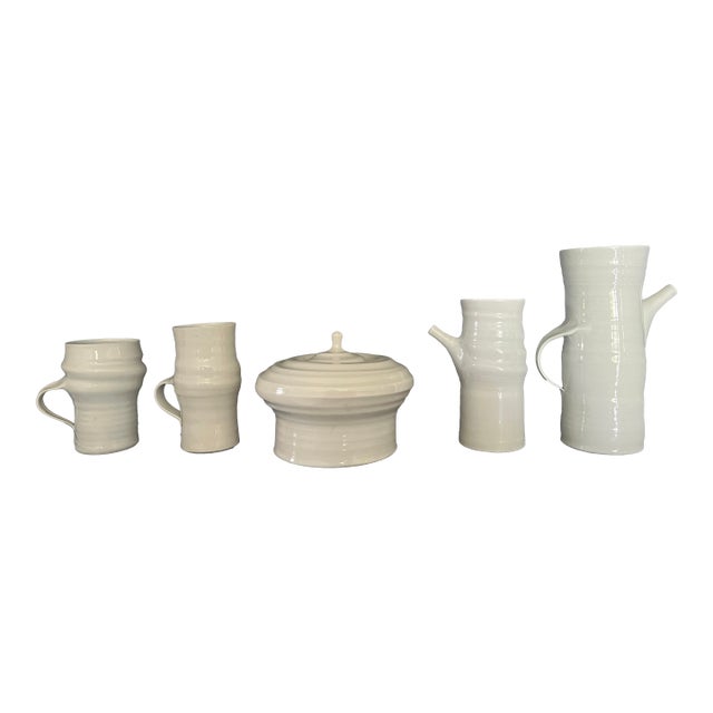 1970s James (Jim) Makins Studio Art Porcelain Still Life Grouping - 5 Pieces For Sale