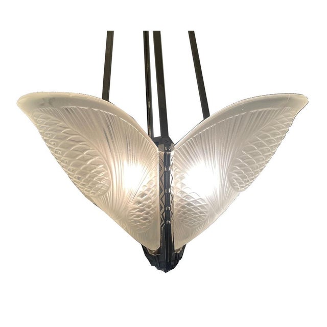 Art Deco Pendant Light from Verrerie d'Art Degué, 1925 For Sale - Image 3 of 12