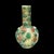 Antique Chinese Famille Verte reticulated bottle or vase, with a hollow-engraved body, addorned with high-relief Daoist...