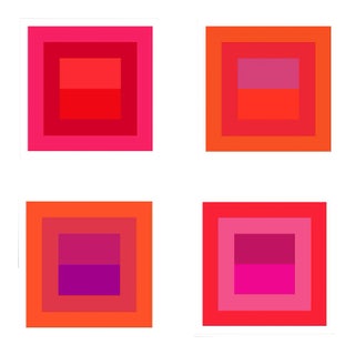 Abstract Geometric Color Study Set of 4 Prints in Reds and Pinks For Sale