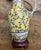 Petite Vintage Late Twentieth Century Chinese Export Famille Jaune Yellow Floral Lamp For Sale - Image 4 of 4