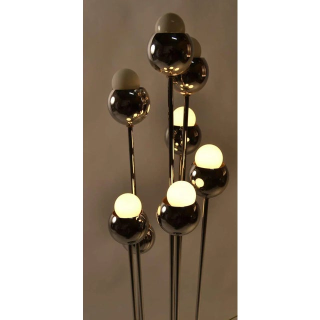 1970s 8 Light Chrome Ball Table Lamp For Sale - Image 5 of 7
