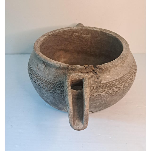 Large Hand-Carved Wood Spouted Vessel, Nuristani Kafiristan Style For Sale - Image 4 of 13