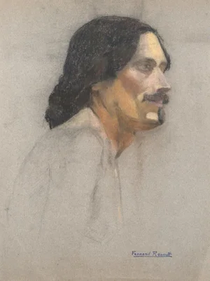 Albert Fernand-Renault - Portrait - Original Pastel and Charcoal - Early 20th Century