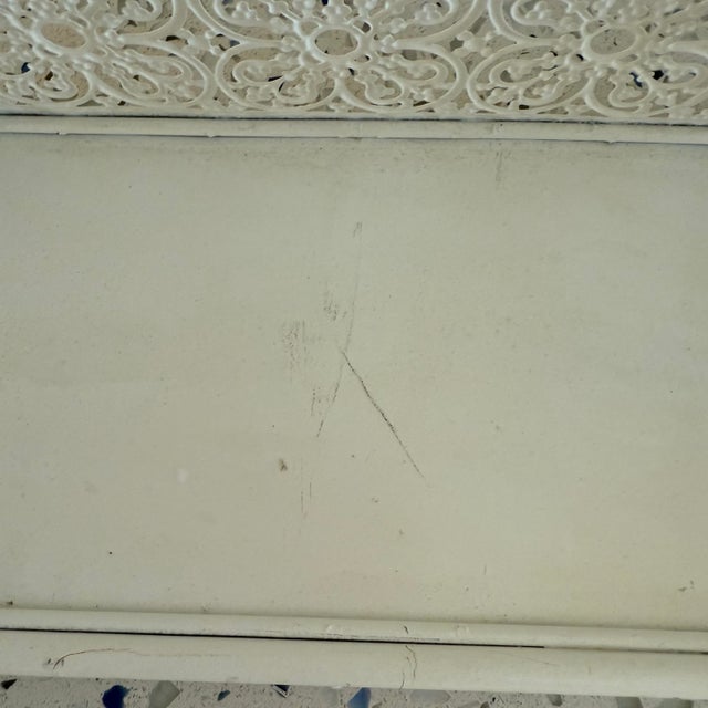 Vintage Decorative Shabby Chic Metal Vanity Wall Shelf For Sale - Image 9 of 12