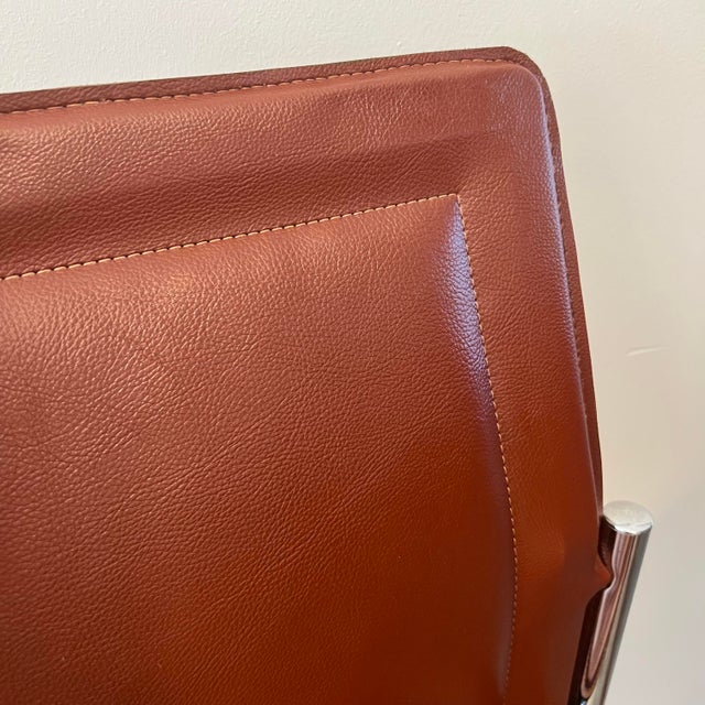 Mid 20th Century Vintage Leather & Chrome Dining Chairs Set of 4 Chairish