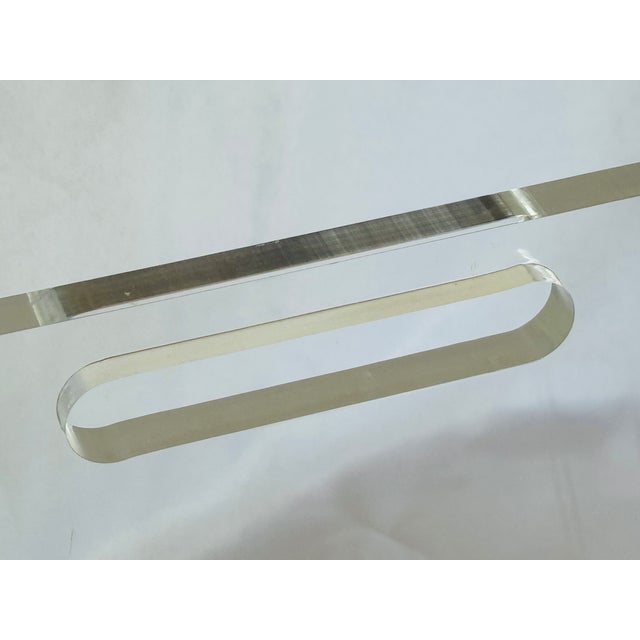 Charles Hollis Jones 1970s Lucite Magazine Rack For Sale - Image 4 of 15