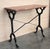 French Solid Cast Iron French Scrolling Bistro Table With Pink Marble Top For Sale - Image 10 of 11