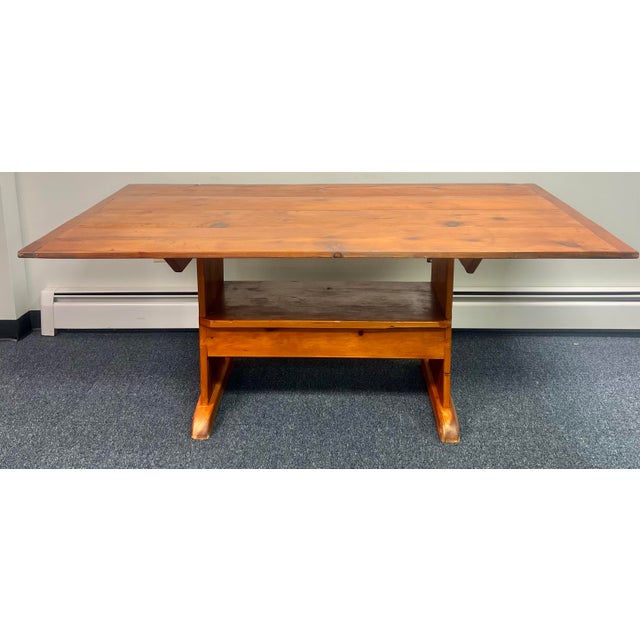 Late 1900’s Farmhouse Pine Hutch Table For Sale In New York - Image 6 of 10