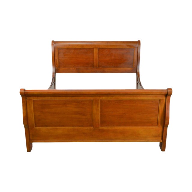 Lexington Traditional Queen Size Cherrywood Sleigh Bed Chairish