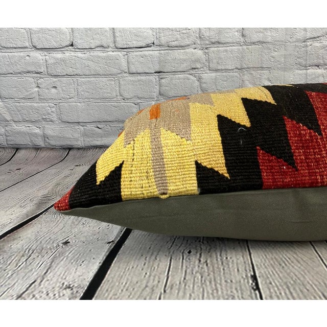 16 x 24 Kilim Pillow Turkish Cushion Twilight Serenity Pillow Cushion Cover For Sale - Image 4 of 4